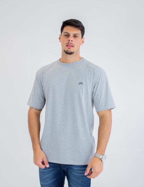 CAMISETA ULIFE CINZA– LOGO BORDADA